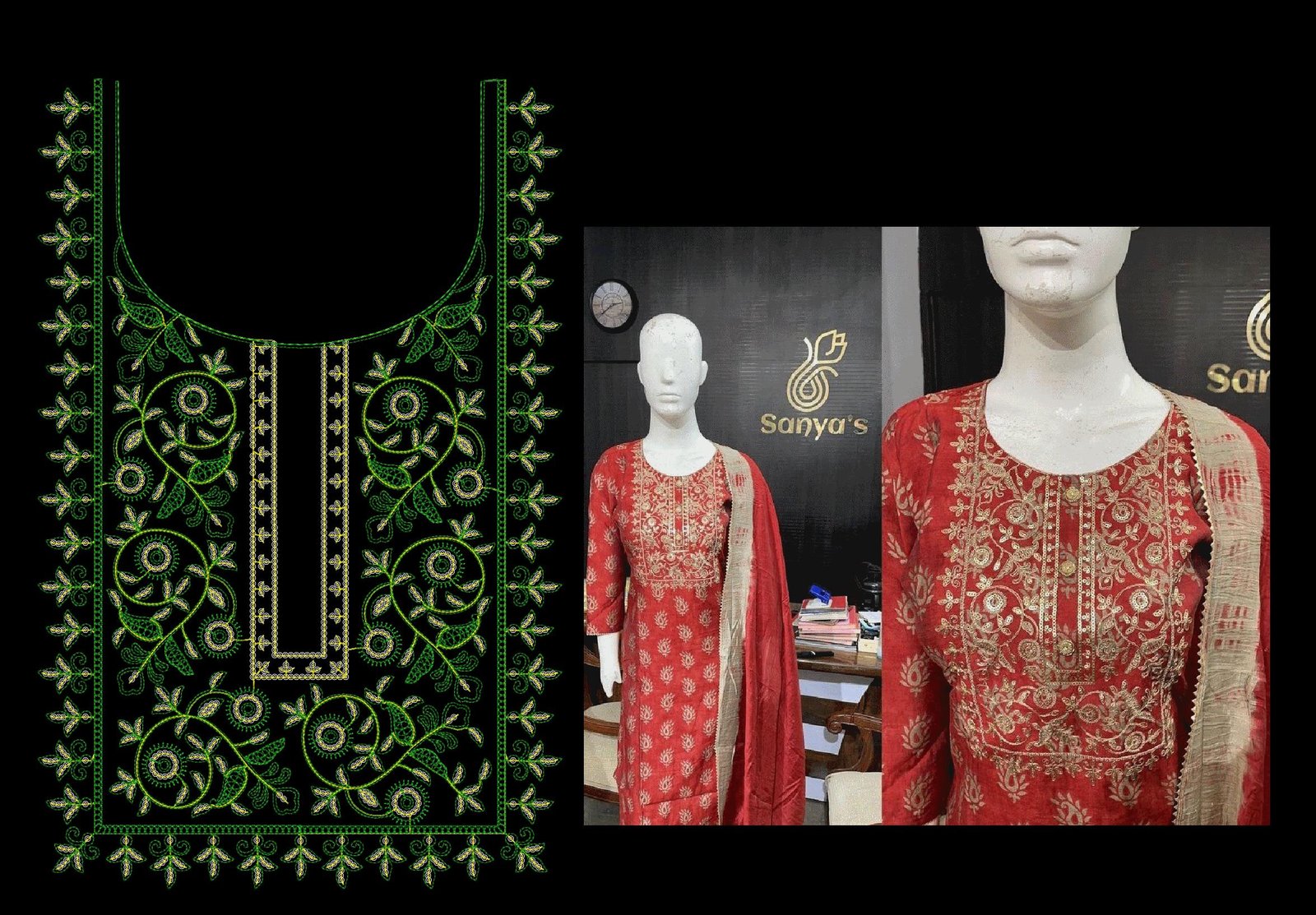 Cording & Sequince Neck