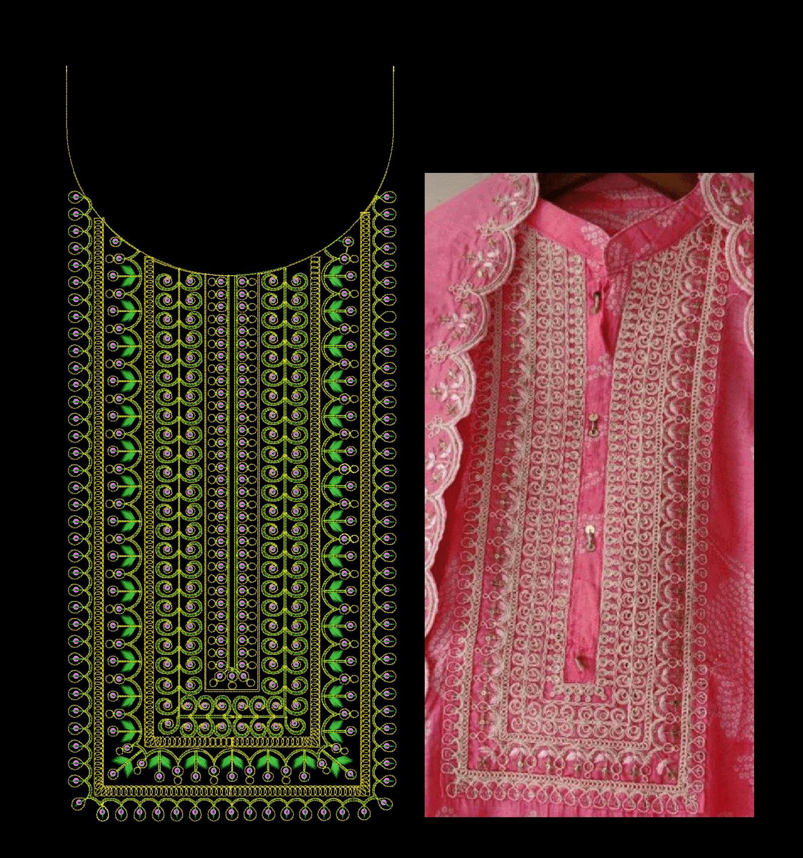 Cording &sequince Neck