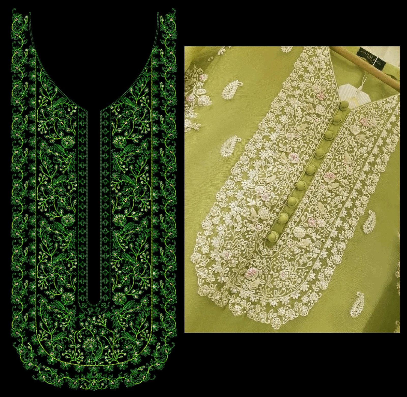 Cording & Sequince neck