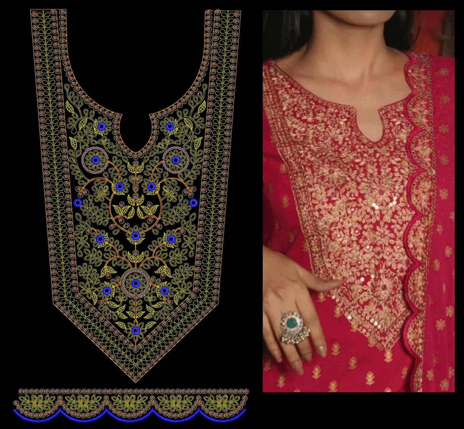 Cording & Sequince kurti
