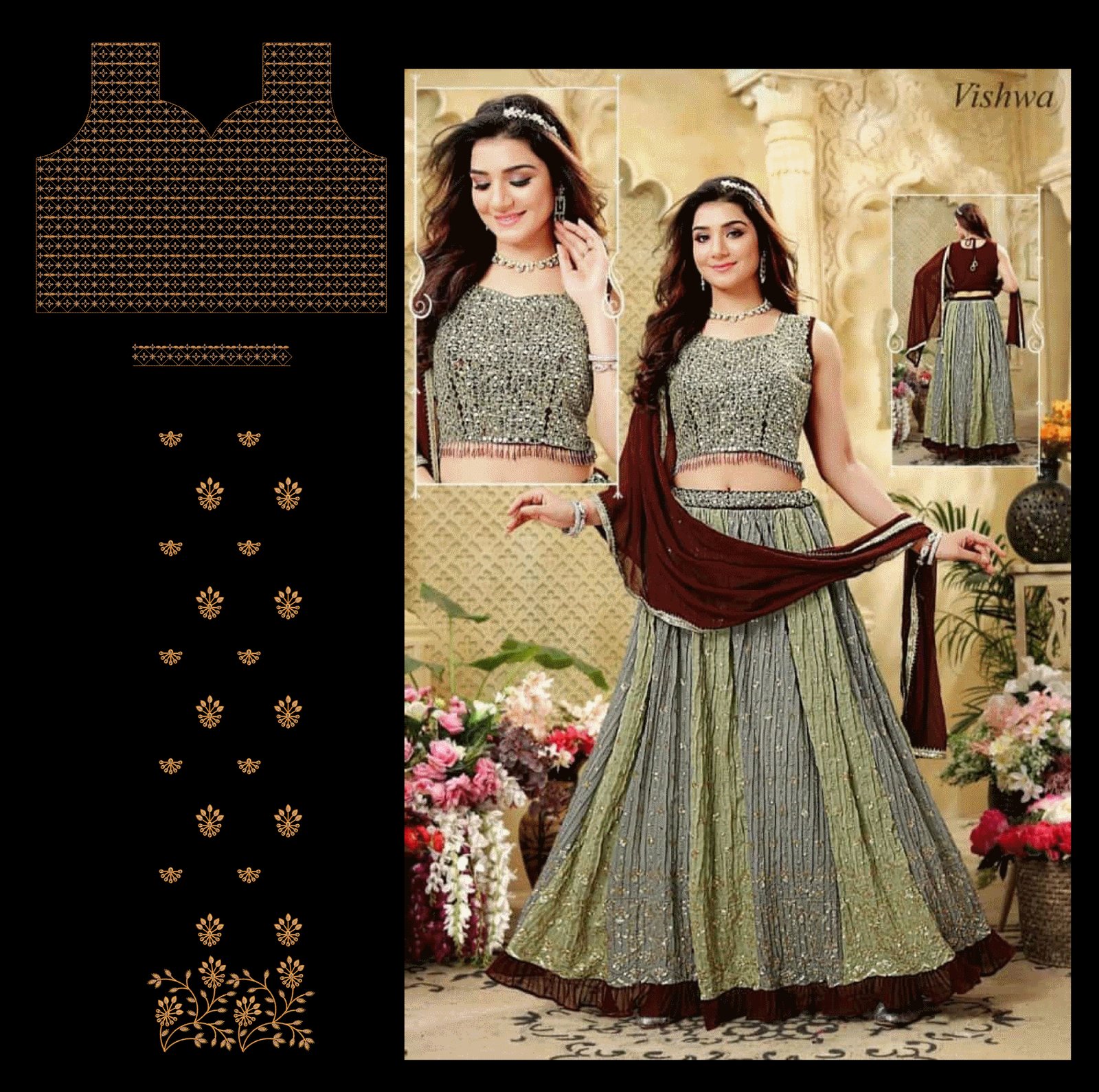 Sequince Ghaghara choli