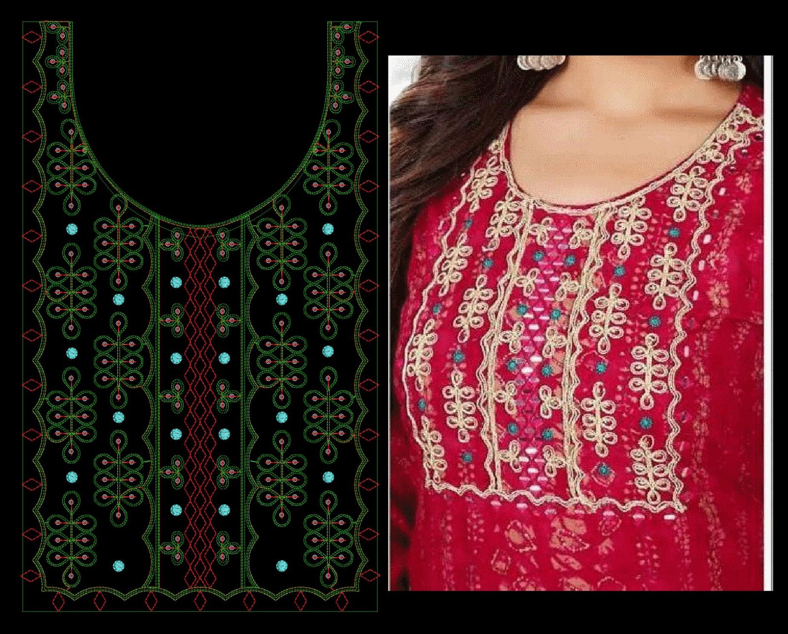 Cording & sequince kurti Design