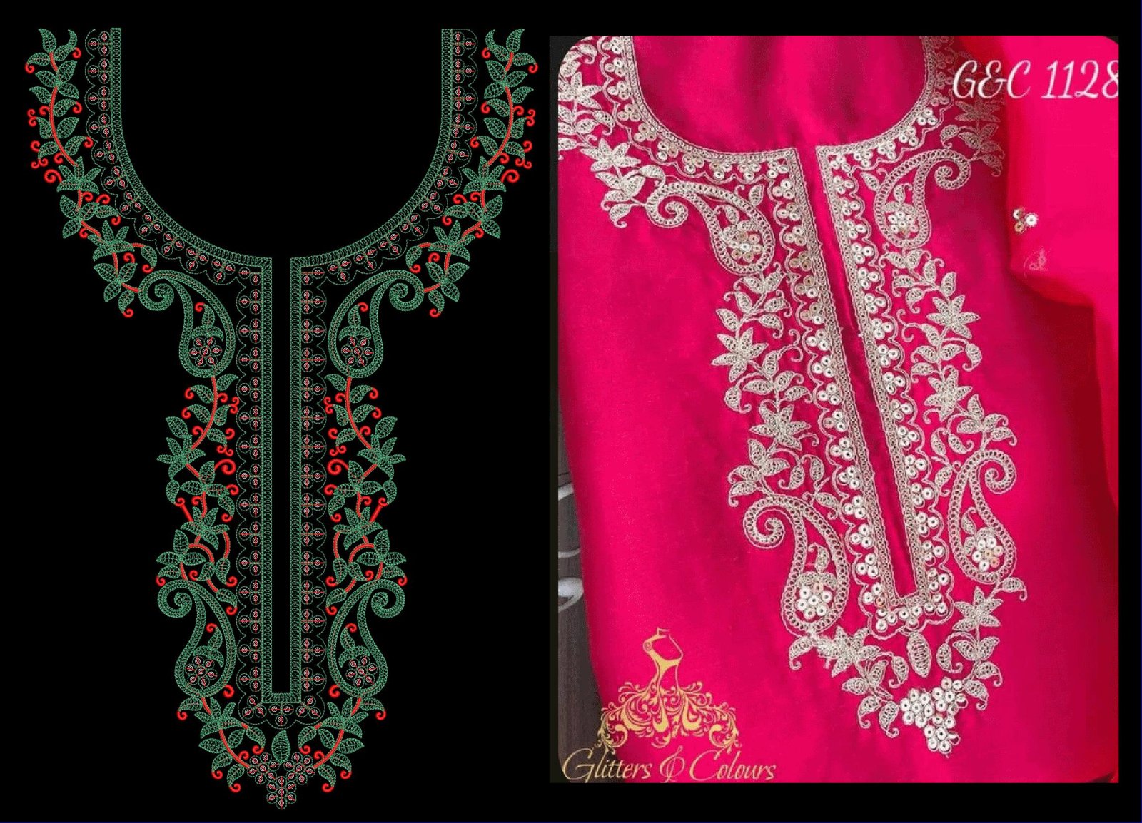 Cording & Sequince Neck