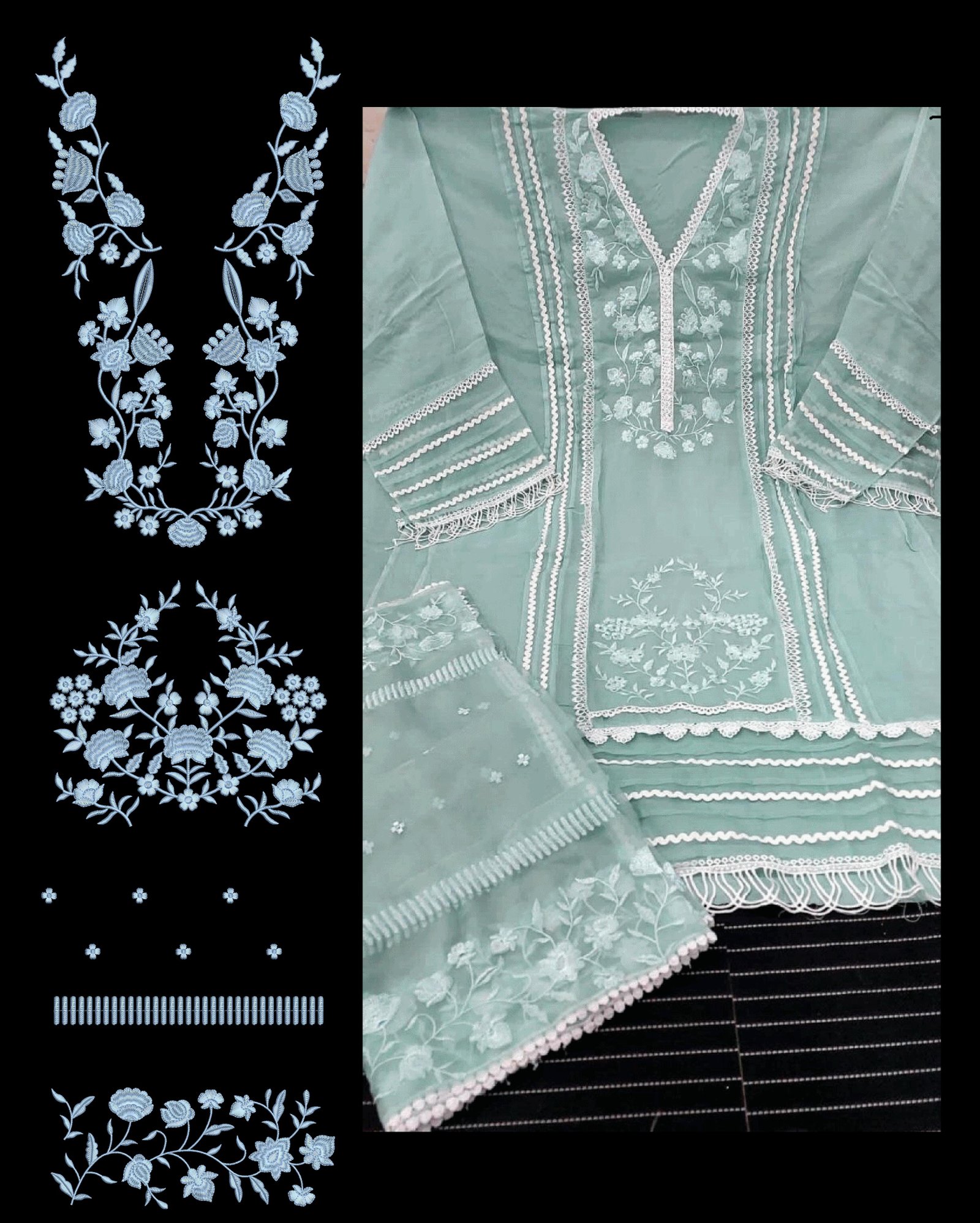 Neck Top Duppata Design