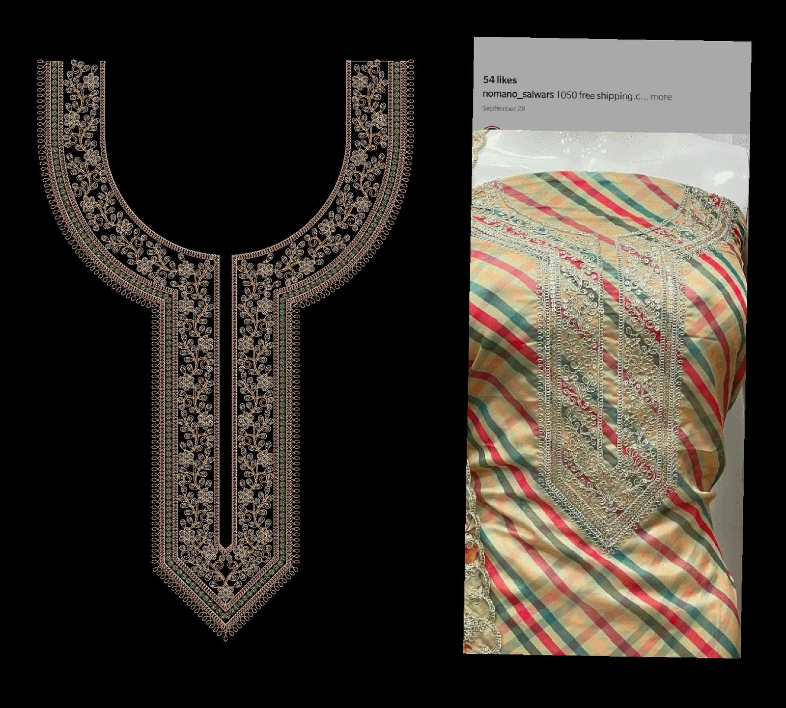 cording & Sequince Neck