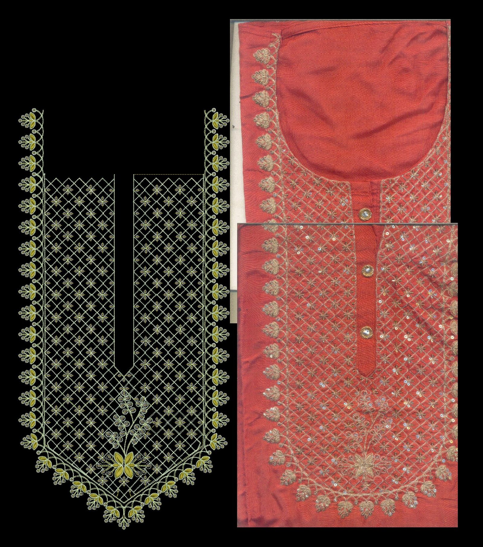 cording & Sequince Neck