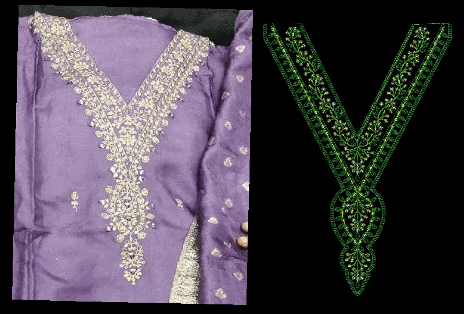 Cording and sequince neck