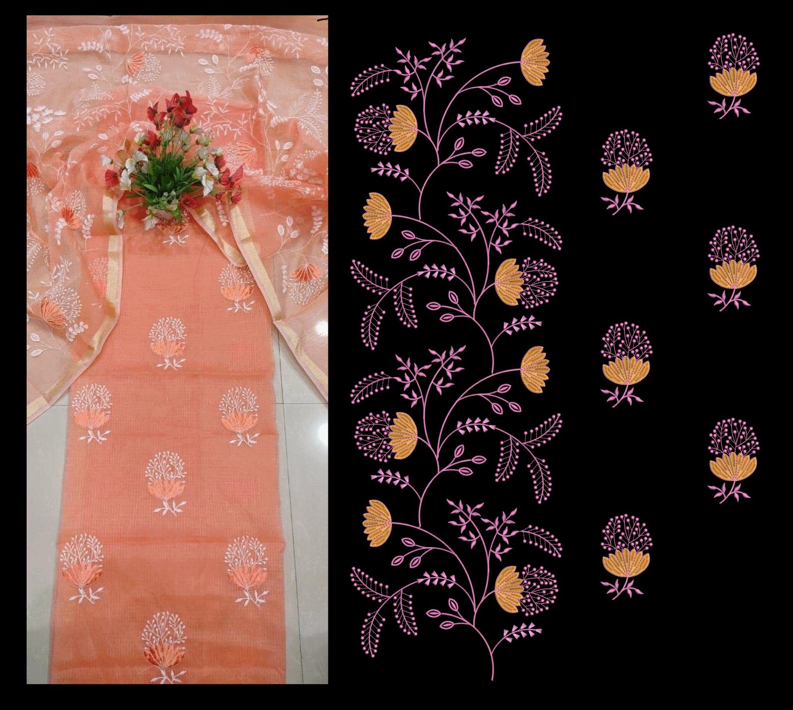 Neck Top Duppata Design