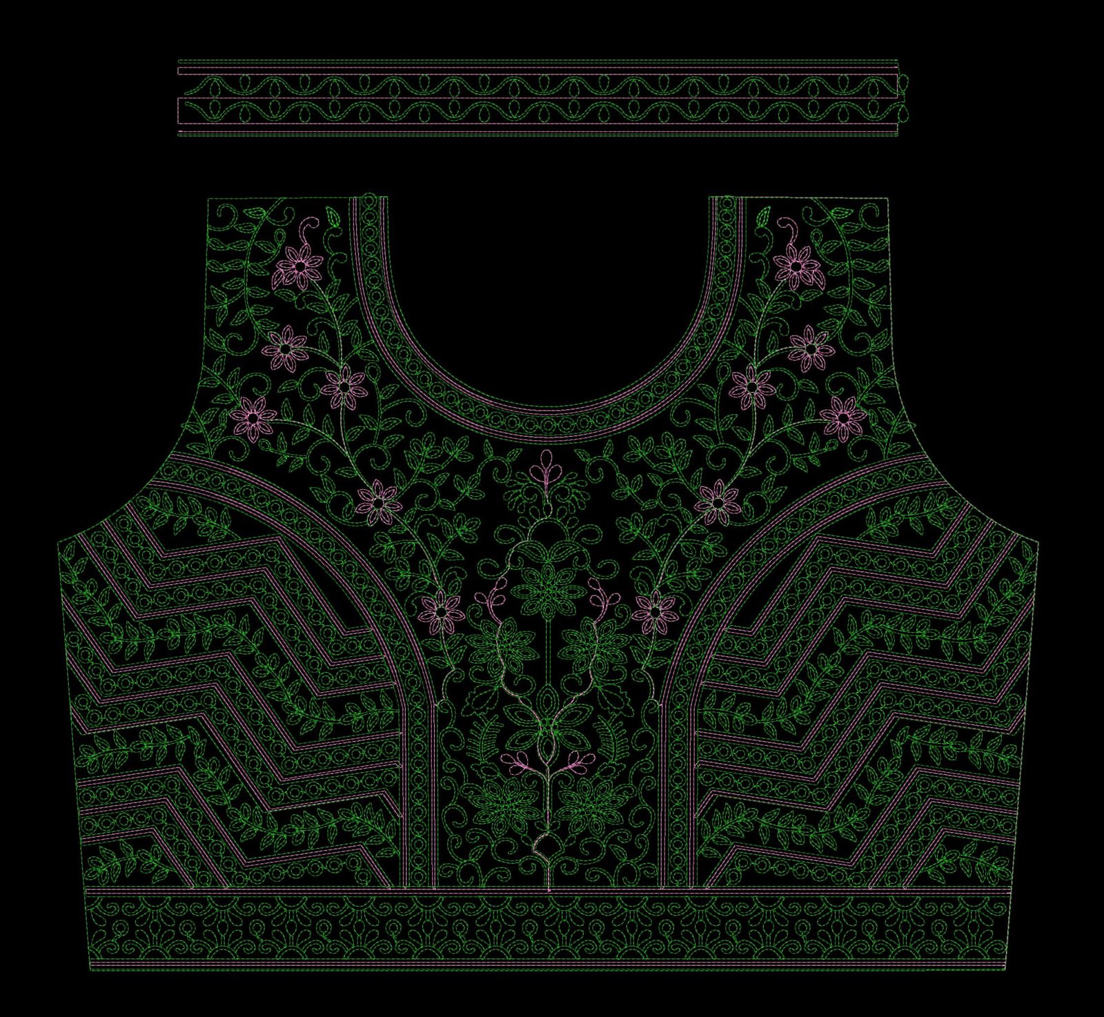 Chain Neck & Choli Ghaghara