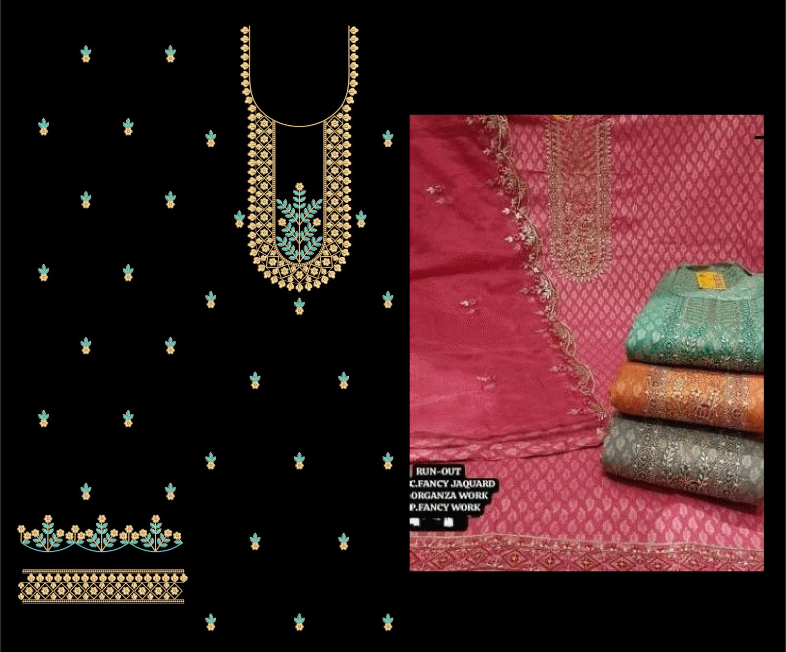 Neck Top Duppata Design