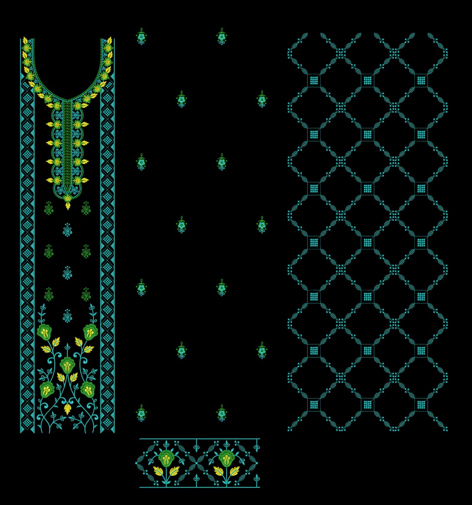 Neck Top Duppata Design