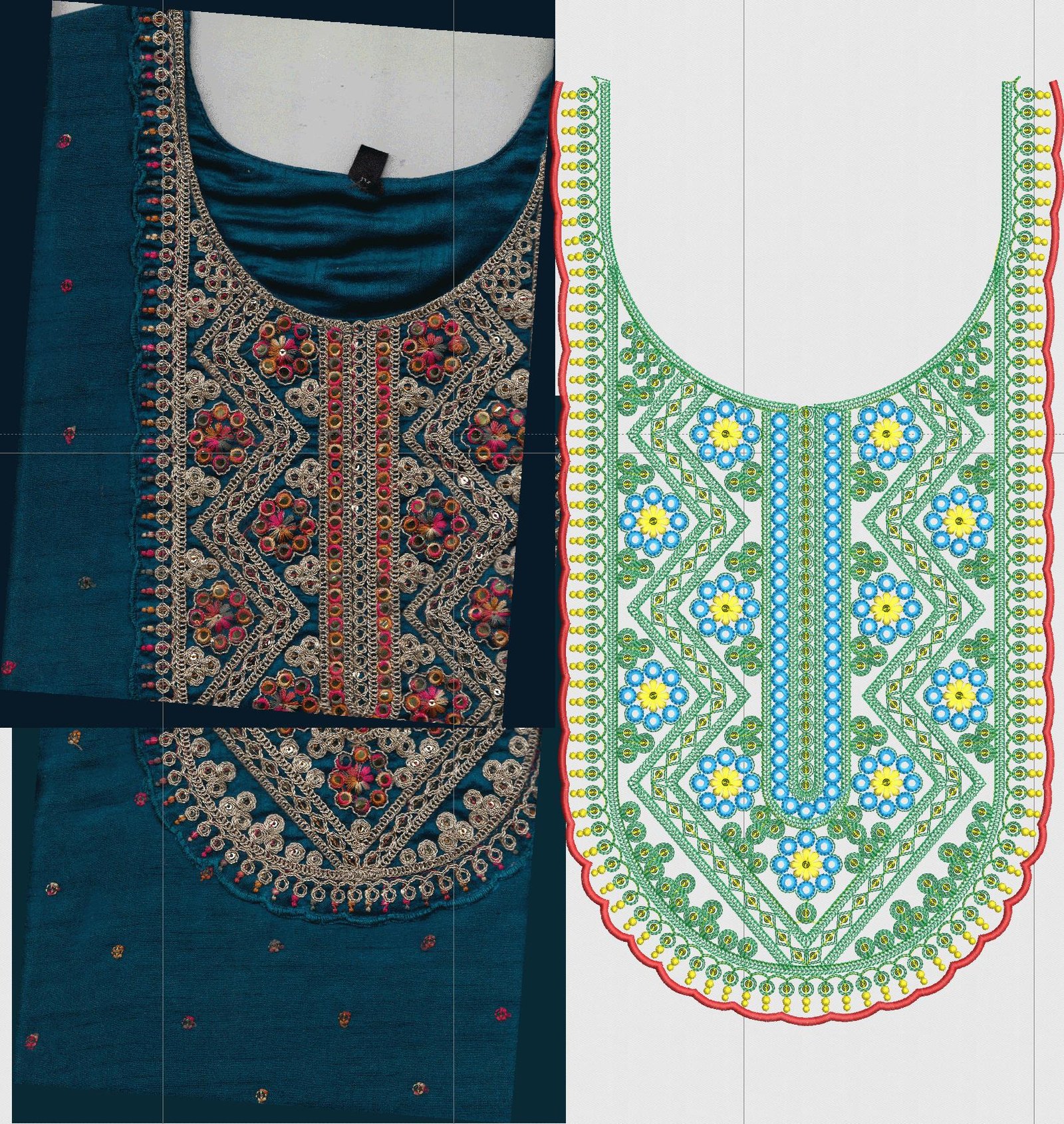 fancy kurti neck