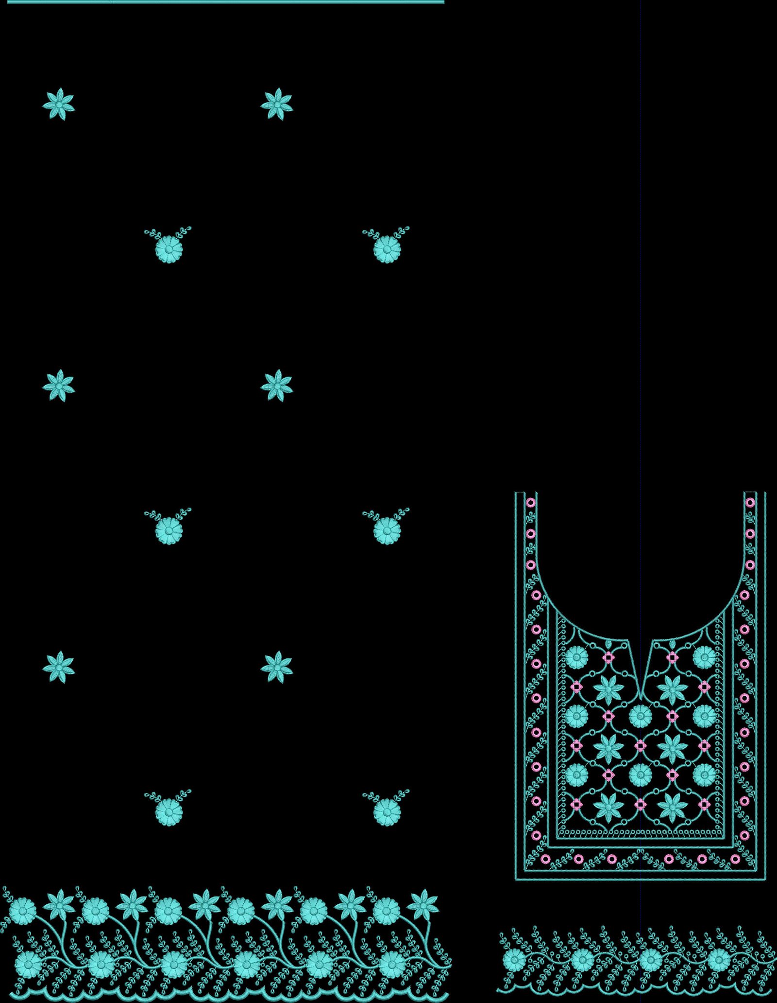 FANCY KURTI NECK PATTI DAMAN