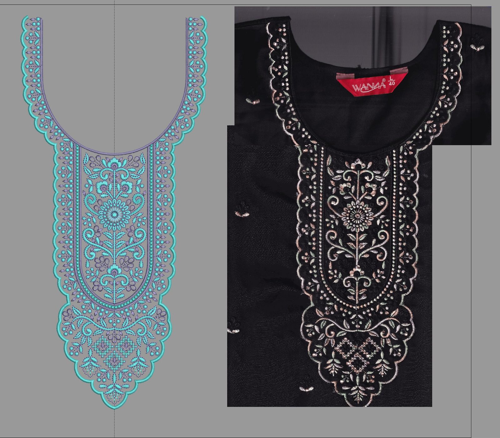 FANCY KURTI NECK PATTI DAMAN