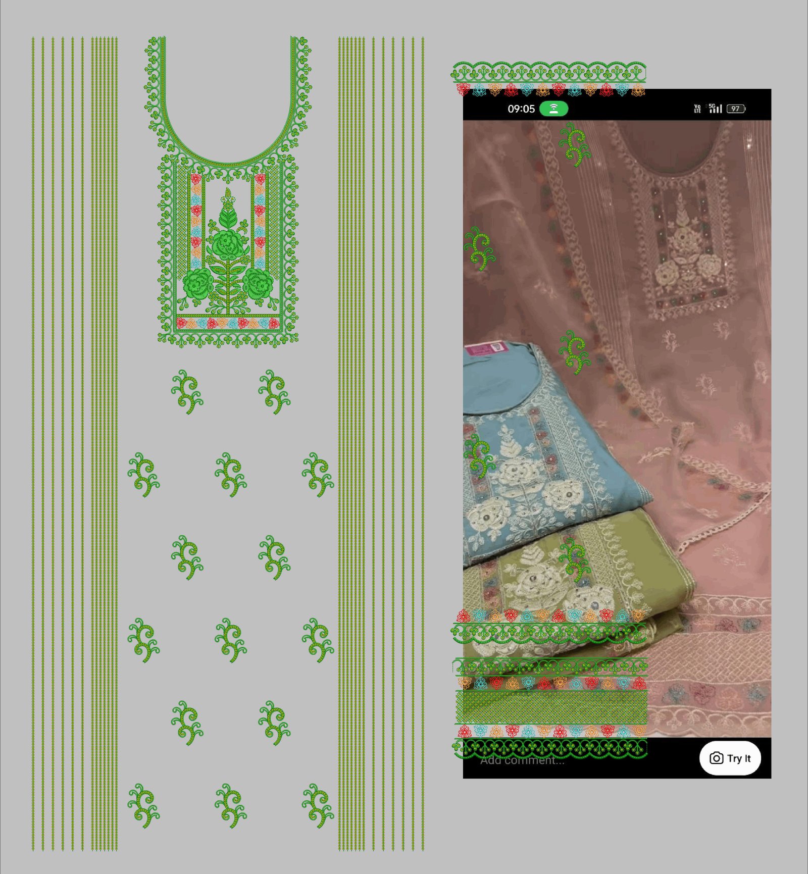 fancy top & dupatta