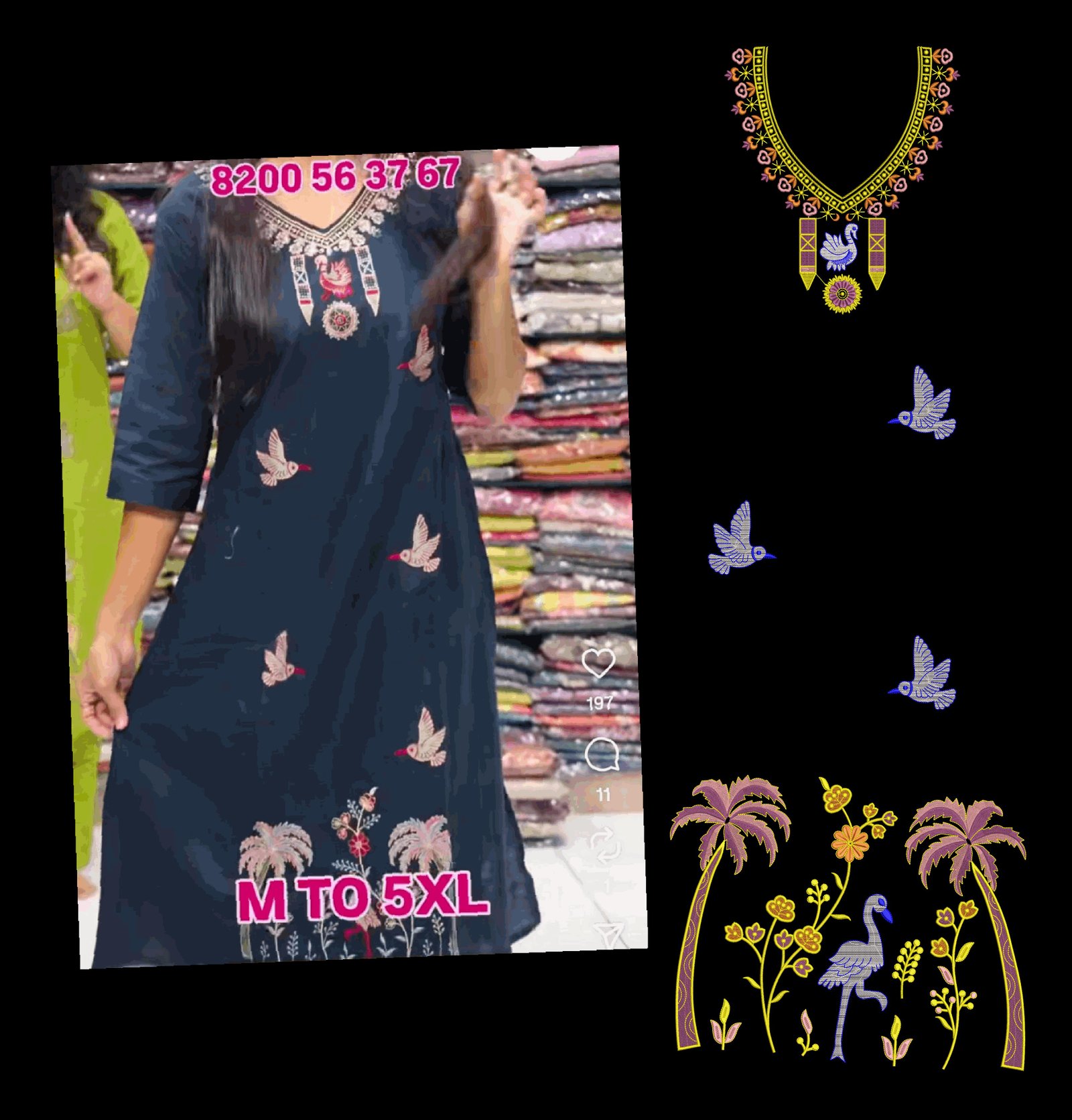 kurti neck panel