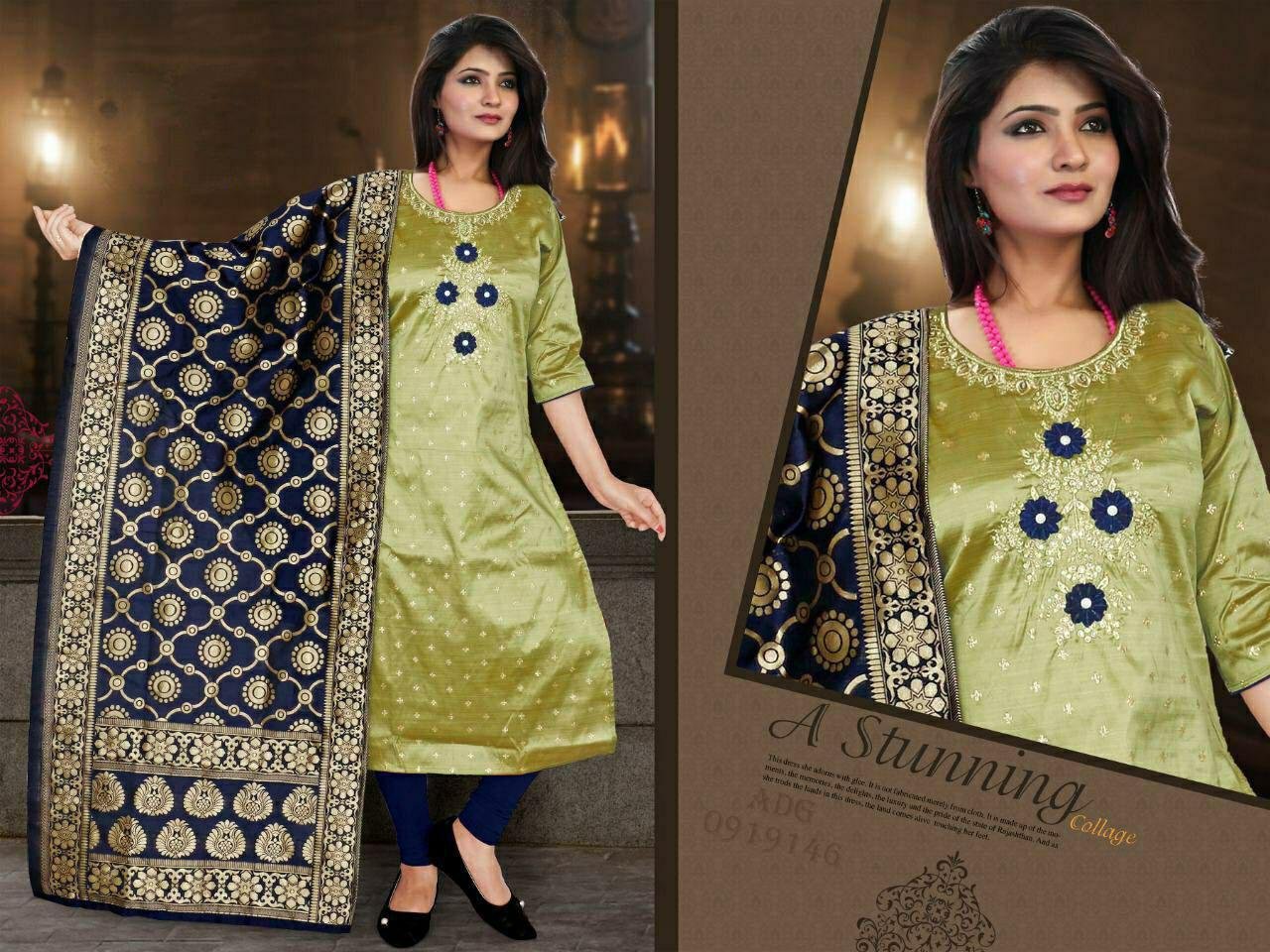 Neck Top Duppata Design