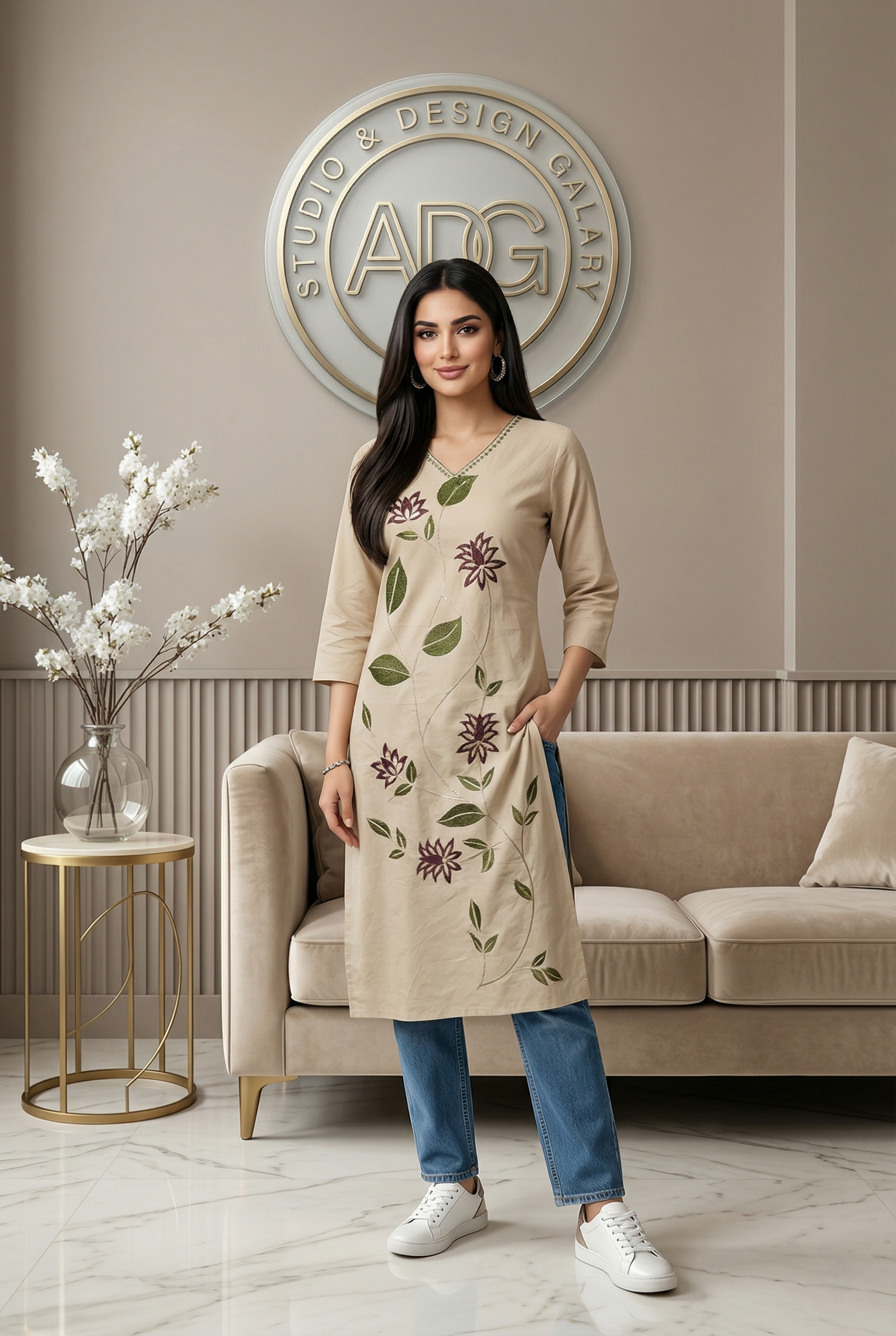 kurti neck panel