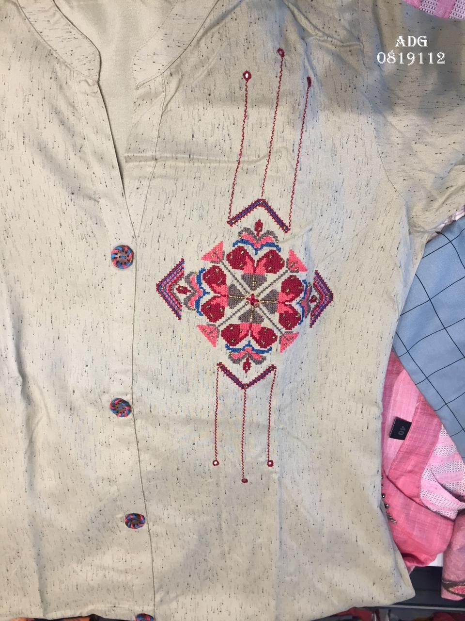 cross work kurti