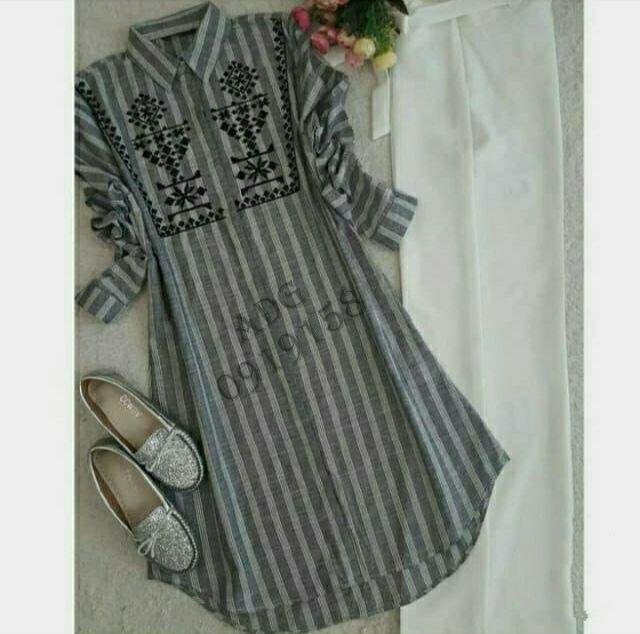 cross work kurti
