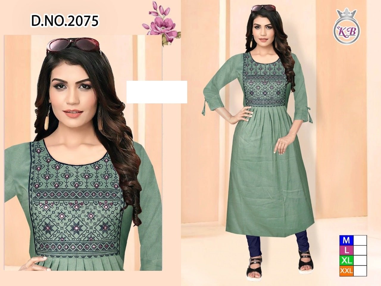cross stiche fancy kurti