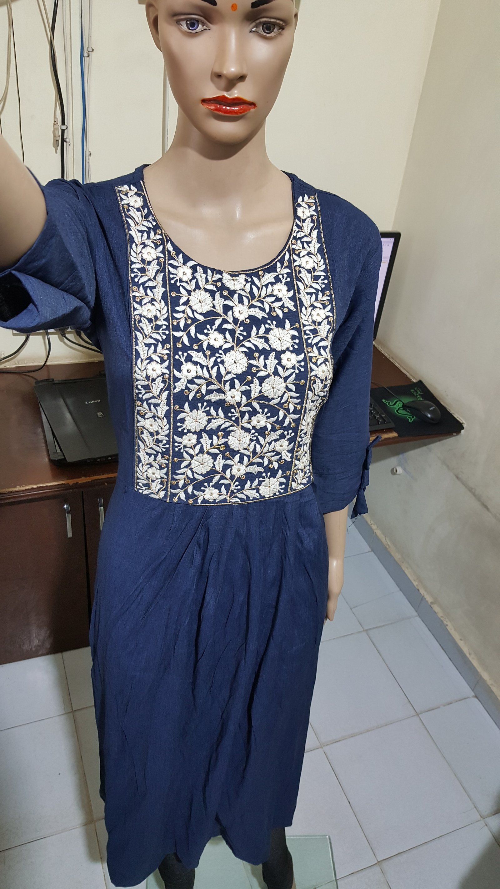 fancy tabala kurti neck