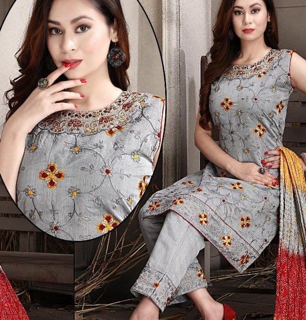 neck top dupatta