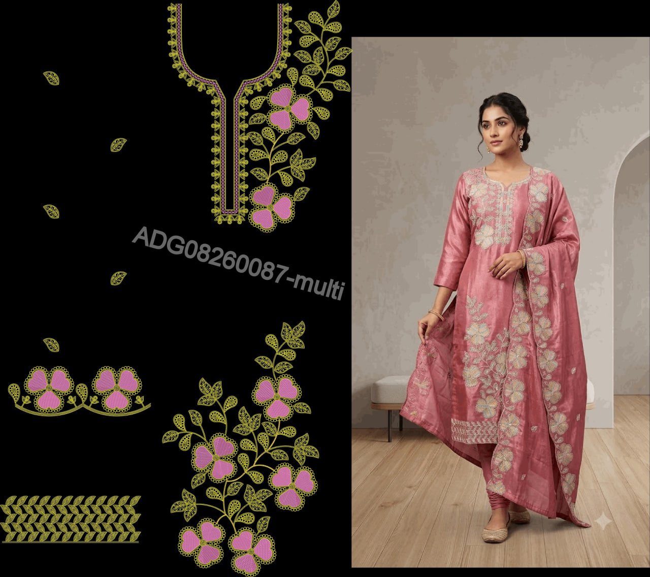 kurti neck panel