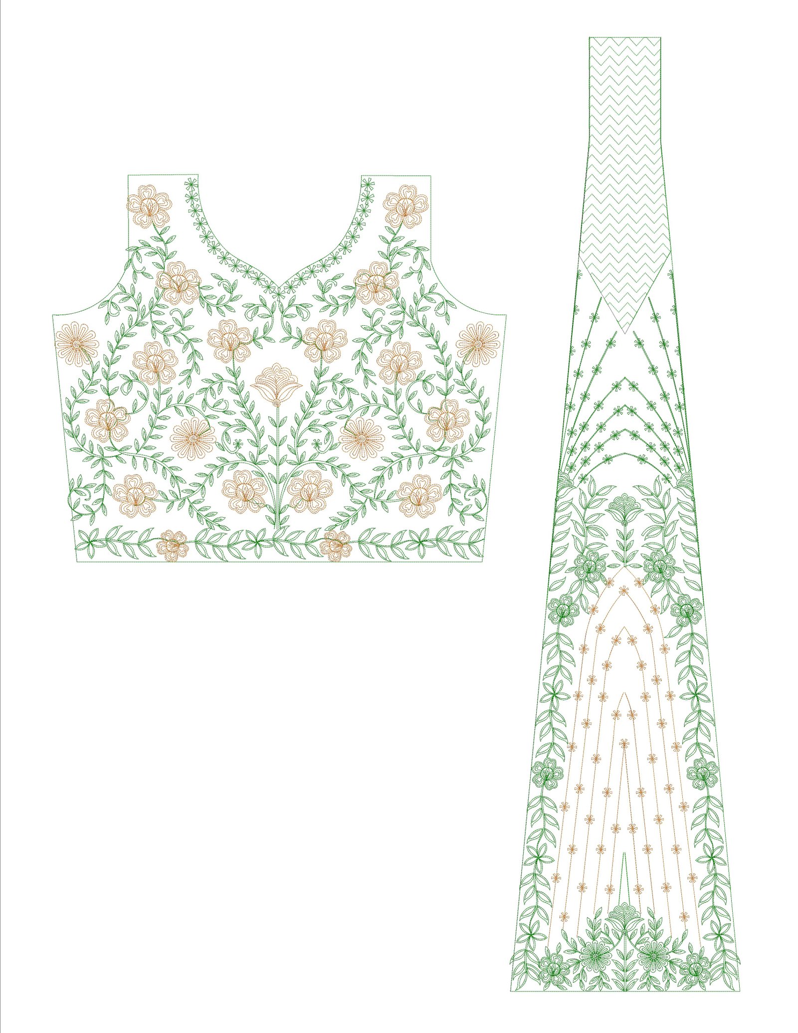 Chain Neck & Choli Ghaghara