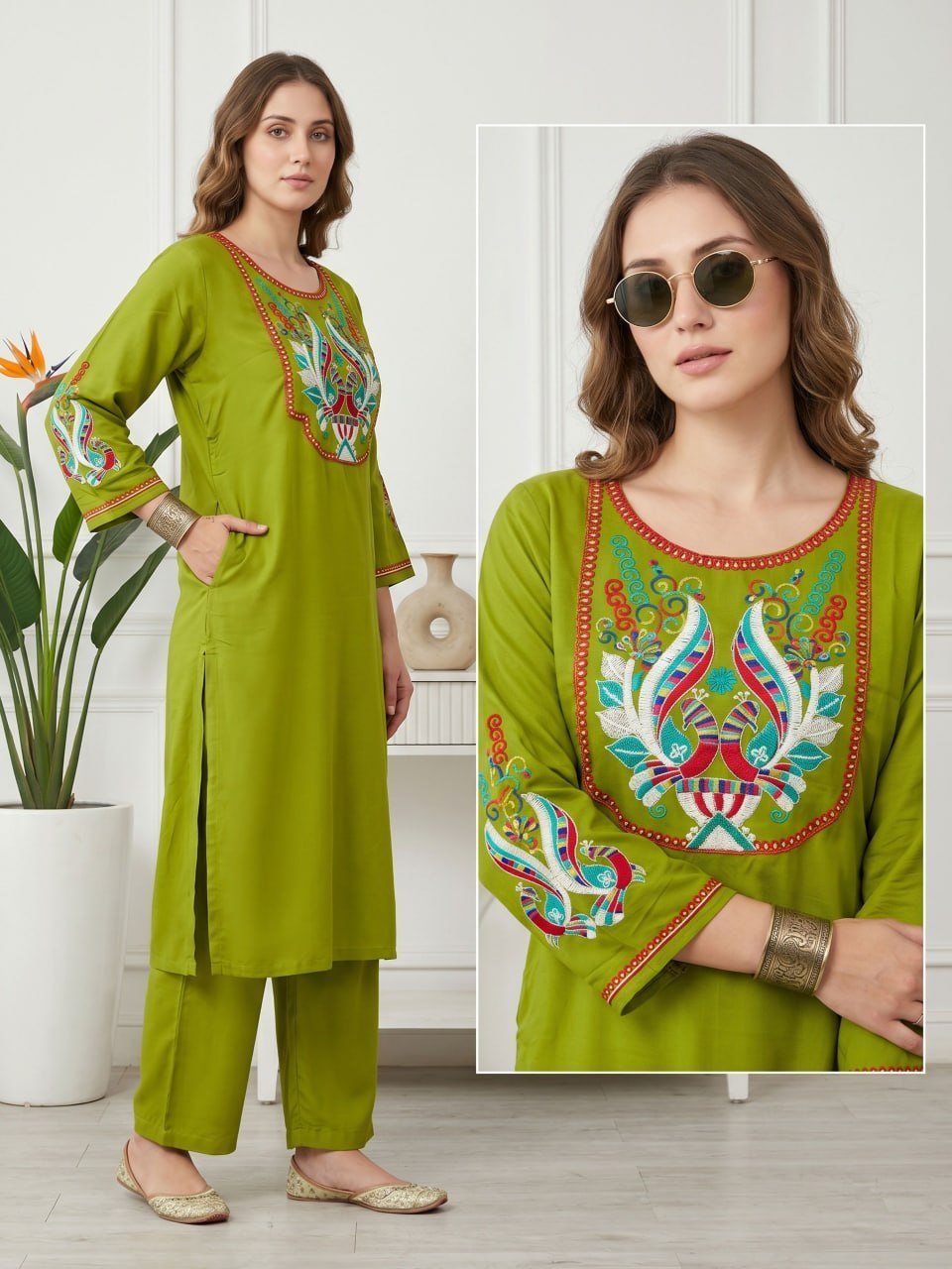 kurti neck  panel