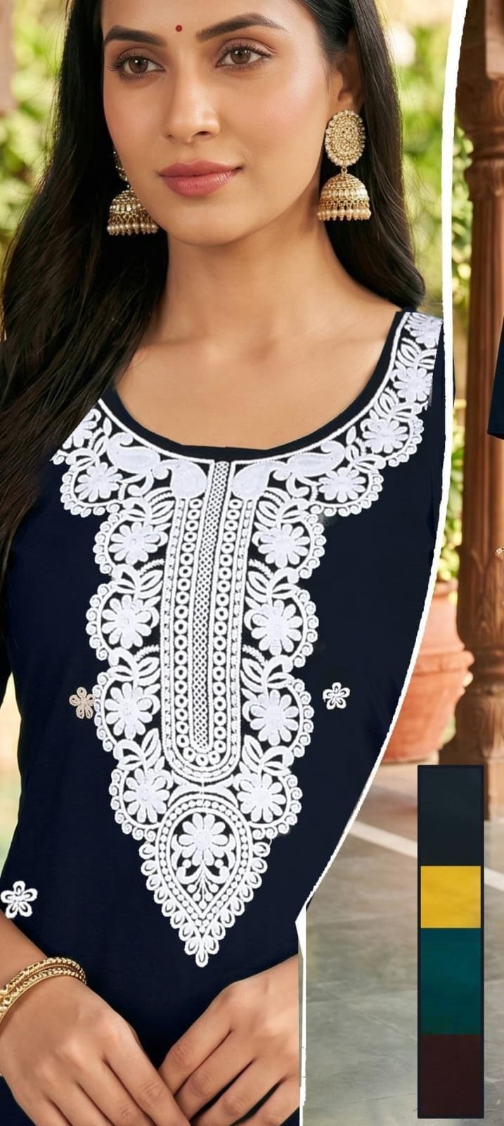 kurti neck panel