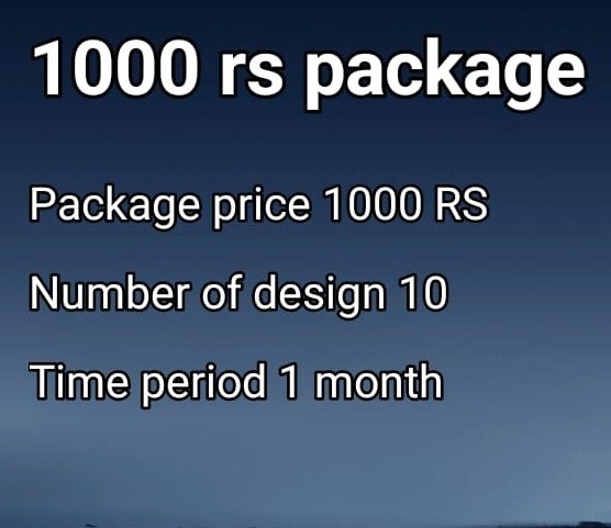 1000 Rs 10 Design 1 Month